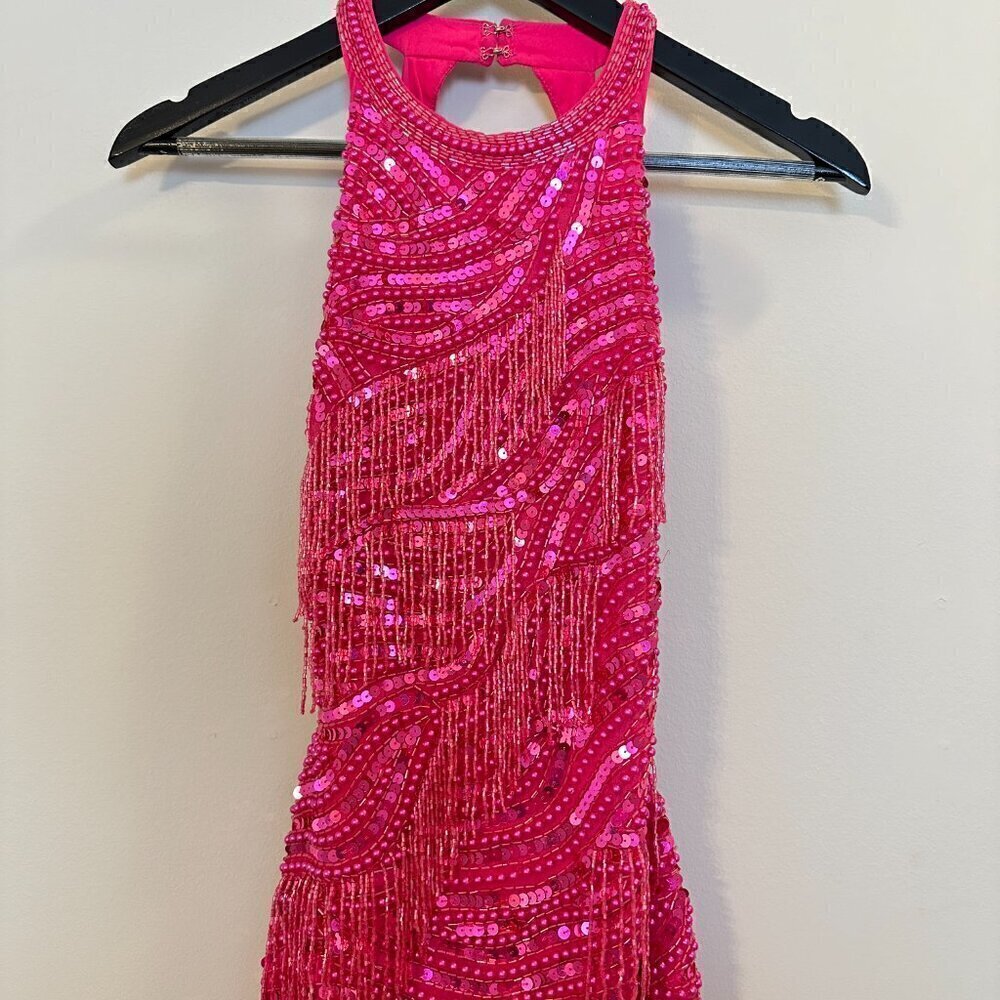 ASOS Pearl And Fringe Halter Midi Dress in Pink Size US 6 - Picture 6 of 15